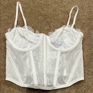 Elegant White Lace Bustier Top